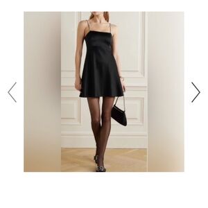 Alice + Olivia Black Mini Dress with Chain Straps